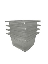 TRUE Clear Restaurant Food Prep Storage Containers 1/6 Size x 4" NSF lot of 4