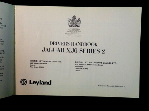 Original 1978 JAGUAR XJ6 OWNERS MANUAL Fuel Injected British Sports Race Car - Picture 2 of 7