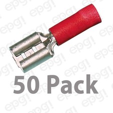 FEMALE QUICK DISCONNECT TERMINAL VINYL .205" RED 22-18 GAUGE 105C-50PK
