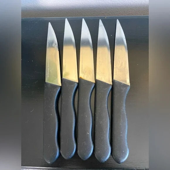 Genuine RH Forschner (41797) 5 Serrated Knives With Black Handle Made in France
