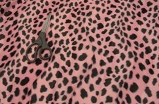 Faux fur Dalmatian Pink Black Spots velboa fabric 58" wide fabric