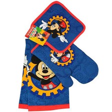 Disney Mickey Mouse 4 pcs Kitchen Gift Set, Hand Towel, Oven Mitt, 2 Pot Holders