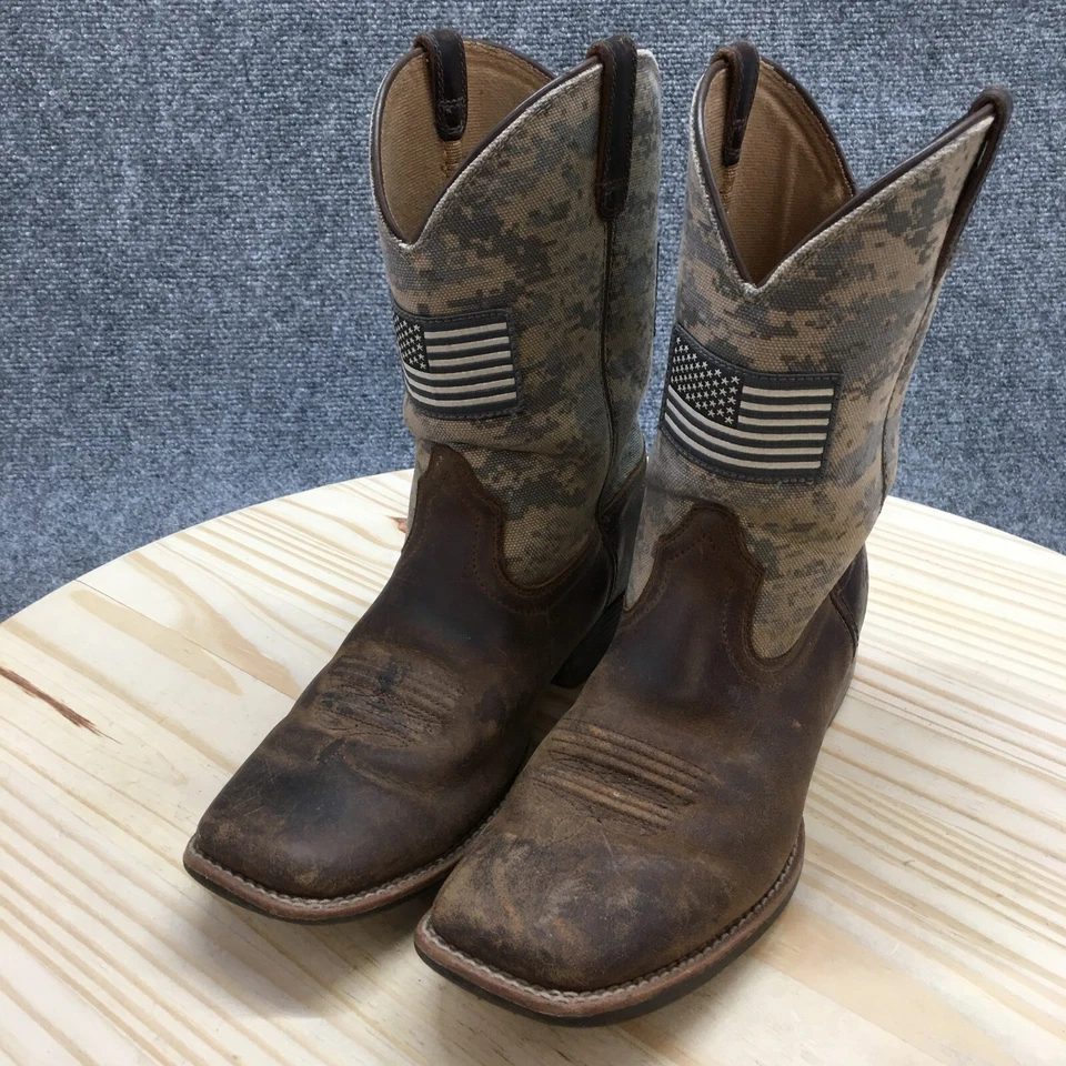 Ariat Botas Juveniles 4.5 Patriot Vaquero Occidental Marrón Camuflaje Pull On 10027279 Foto 4 de 4