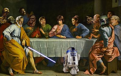 STAR WARS LETZTES ABENDMAHL LUSTIG IKONISCH SWLS01 A4 A3 Poster KUNST 2 KAUFEN 3. GRATIS ERHALTEN