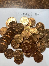 1971 (P)  "BU" LINCOLN MEMORIAL CENT PENNY ROLL  50 COINS