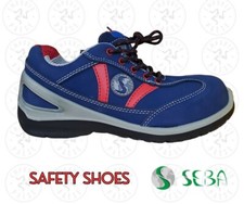 Scarpe antinfortunistiche basse S3 SRC pelle nabuk blu Seba ULTIME PAIA N.38