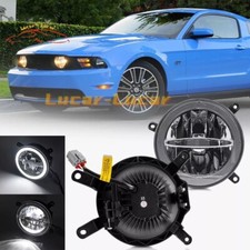 For 2005-2009 Ford Mustang GT Hood Grille Clear Halo Fog Lights LED lamp DRL