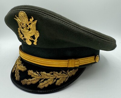 Vintage Vietnam War era US Army Officer Dress Visor Cap Hat