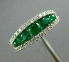 3Ct Round Cut Lab Created Green Emerald Wedding Band Ring 14K White Gold Plated