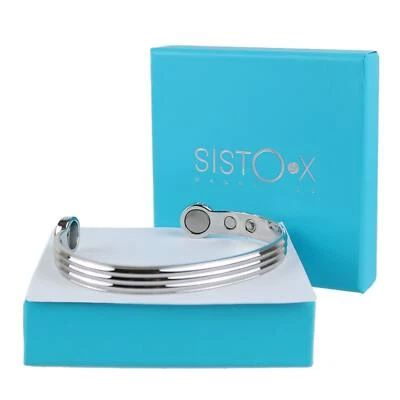 SISTO X Super Strong Magnetic Bracelet/Bangle Copper with Chrome Finish Design 6 Magnets