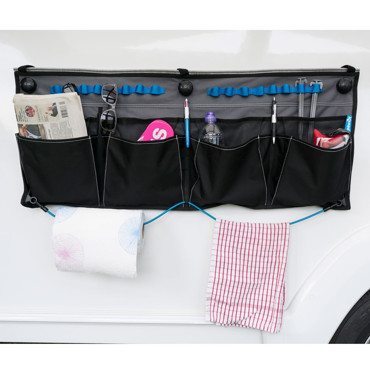 KAMPA WIDE STORAGE HANGING ORGANISER POCKETS caravan tent awning 9120001078