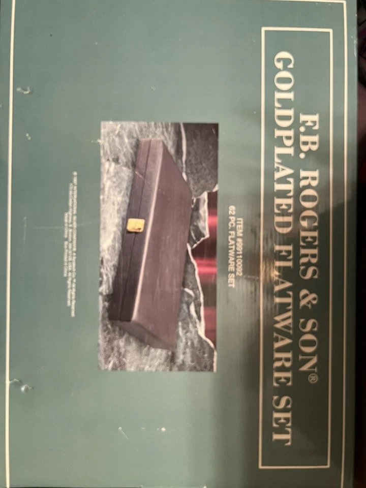 NUEVOS cubiertos American Chipendale chapados en oro FB Rogers, juego para 12 Foto 2 de 2