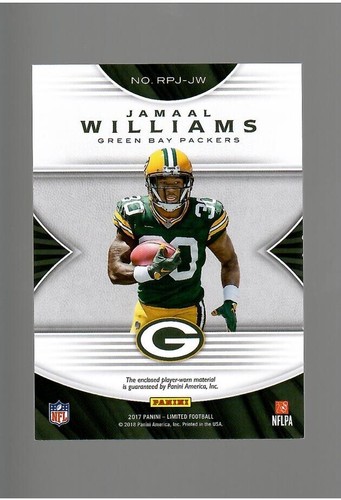 JAMAAL WILLIAMS ROOKIE JERSEY 9/99 2017 PANINI LIMITED FOOTBALL - Picture 2 of 2