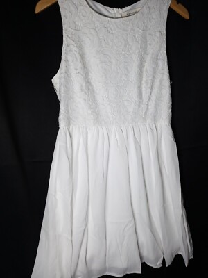 Francescas Large White Dress Lace Sleeveless Knee Length | eBay Francescas Large White Dress Lace Sleeveless Knee Length | eBay