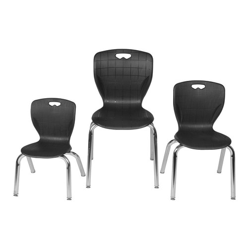 Andy 12" Stack Chair (4 pack)- Black - Picture 2 of 3