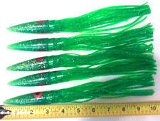 5 Green Machine 10" Trolling Lure Wahoo Marlin BigGame Fishing Tuna Smacker Lot 