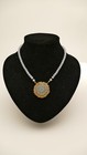 Atelier Autoren DESIGNER Schmuck Anhänger Collier GOLD 750 Achat signiert EJ