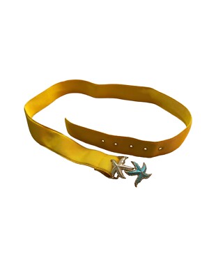J. Crew Enamel Starfish Buckle Grosgrain Ribbon Belt Size  display picture 1