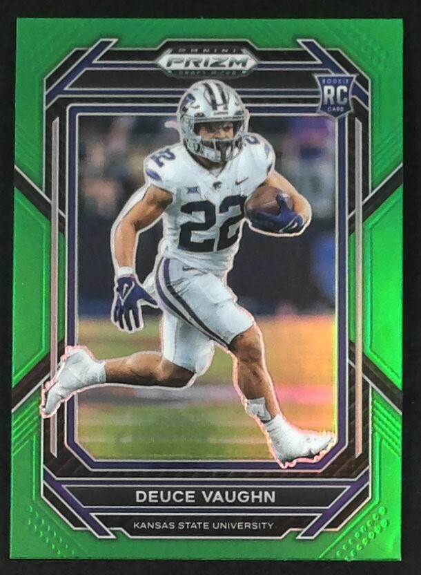 2023 Panini Prizm Draft Picks Deuce Vaughn #126 FOOTBALL Kansas Prizms Green