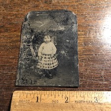 Antique Tintype Victorian Girl Child Civil War Era Photo Photograph