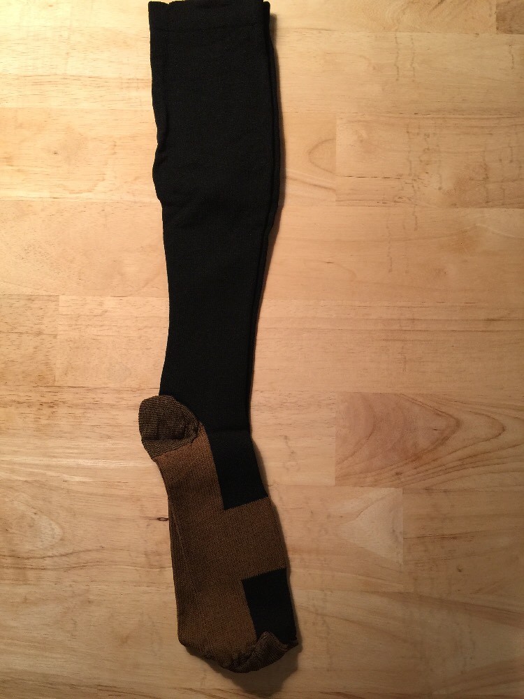 Compression Socks With Copper Fibers 2 Pairs Black Men's/Women's New! S/M-image