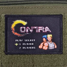 Contra Game Patch 1 Player Moral Tactical Military Army USA Flag Hook & Loop 3x2
