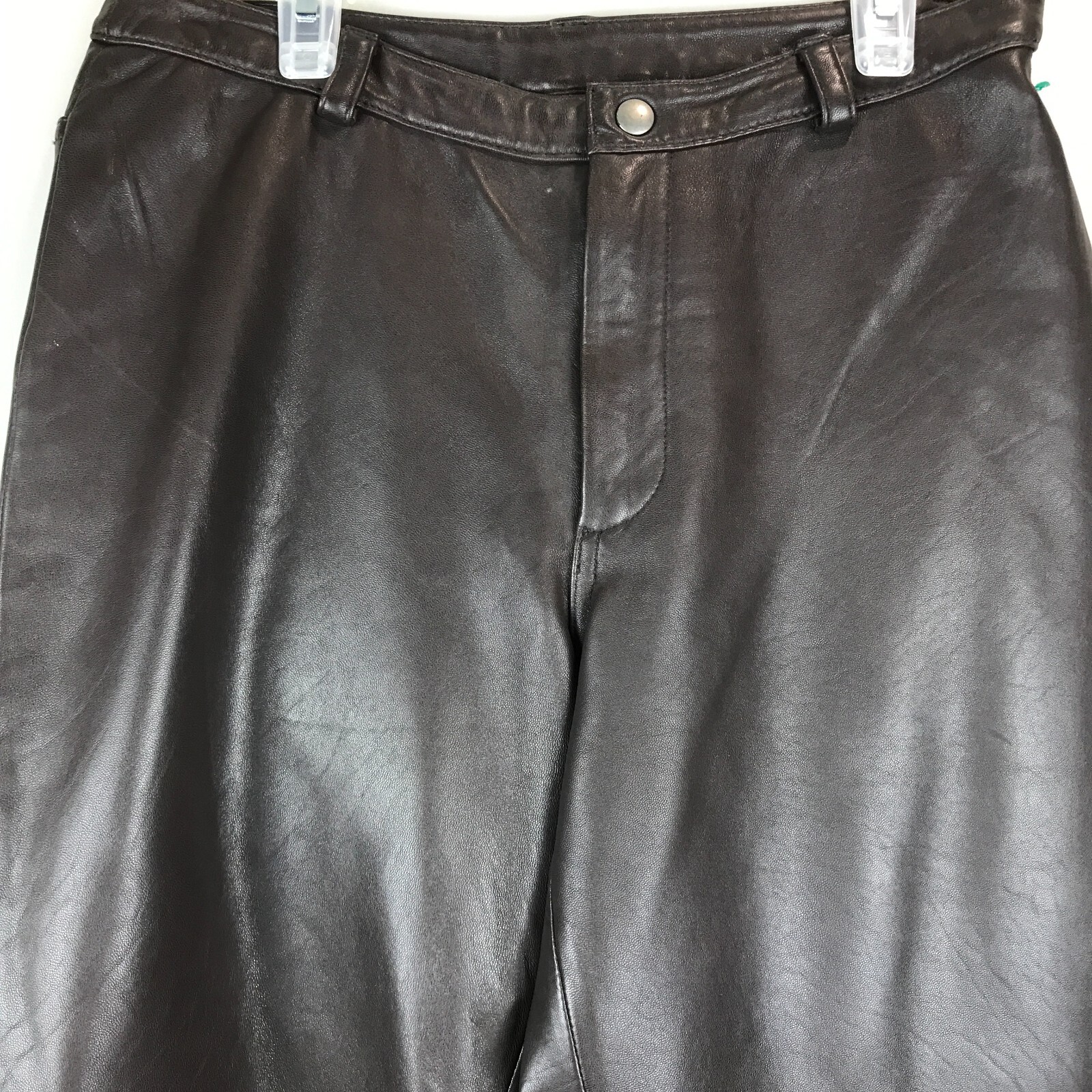 Womens Eddie Bauer Brown Leather Pants Size 6P image 7