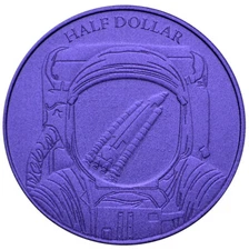 FIJI Half Dollar 2018 Purple-Blue Titanium 'Space Exploration'