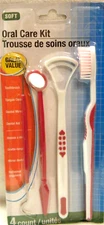 4-Piece Soft Oral Care Kit Maroon In Color, New. ****FAST SHIP****