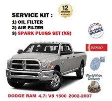FOR DODGE RAM 4.7 1500 2002-2007 OIL AIR FILTER + 8 SPARK PLUG SET SERVICE KIT