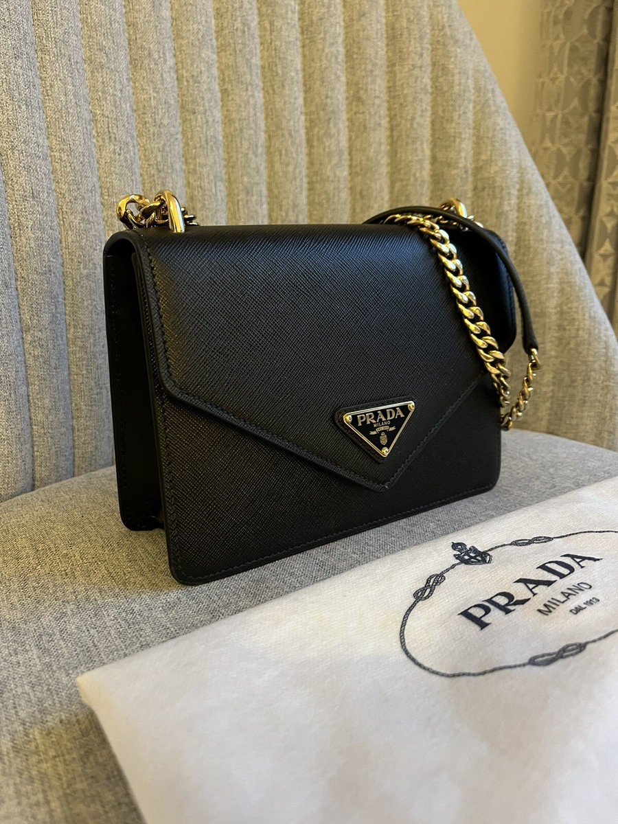 PRADA BLACK SAFFIANO LEATHER CROSSBODY SHOULDER BAG UK