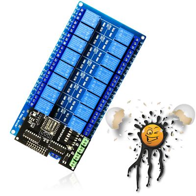 Tasmota EI-OT ESP8266 ESP-07S Smart Home 16 Kanal Relais + 4 PC817 Opto In Kit