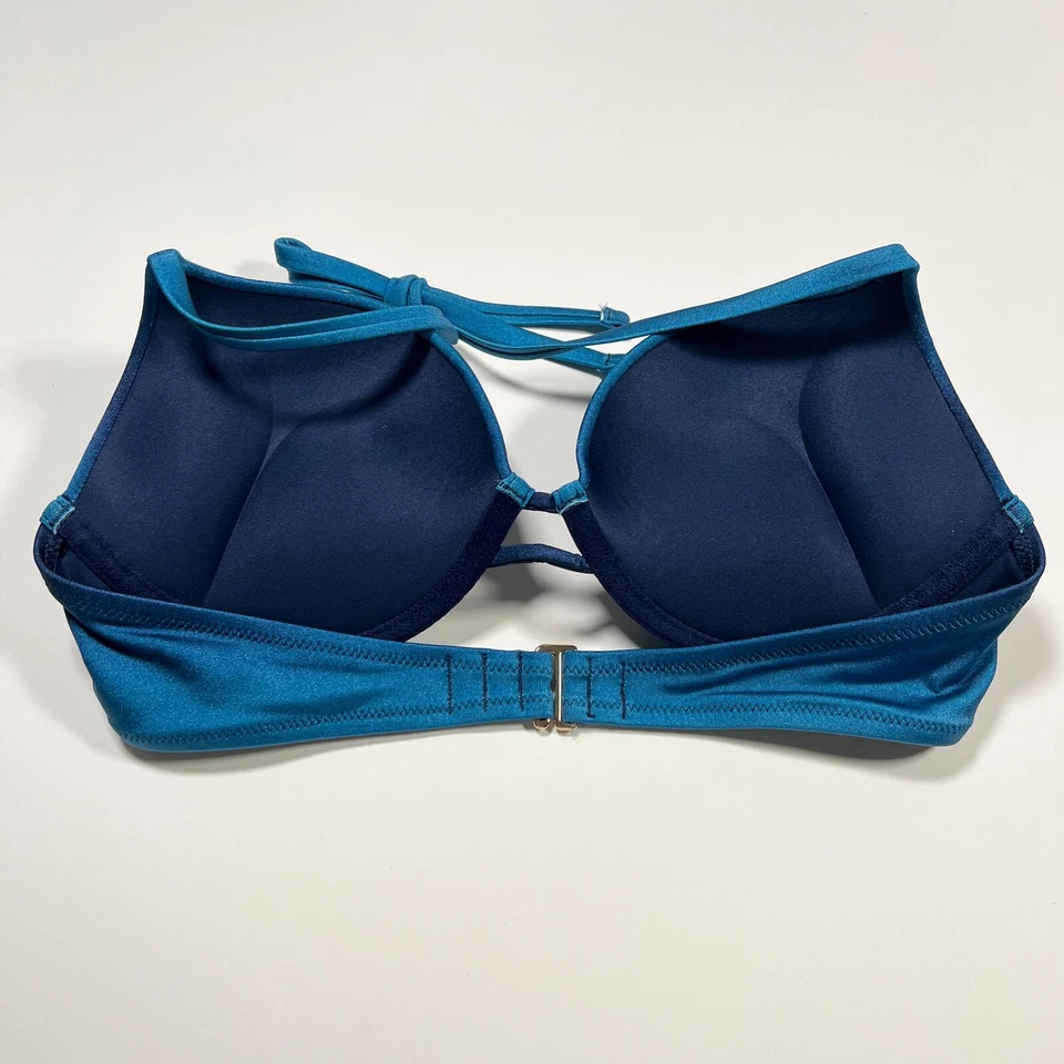 Victoria's Secret Push-up-Bikinioberteil 34D Bombshell mit 2 Körbchen ombrblau - Bild 4 von 4
