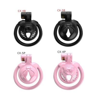 New Sissy Mini Male Chastity Lock CB Lock with 5 Rings Cage Adult Devices