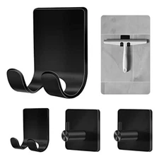  Shower Holders for Razors, 2 Pack Shower Hooks and 2 Pack Razor 4 Pack Black