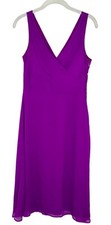 J.crew Women  s Purple Silk Chiffon V Neck Bridesmaids Dress Size 4