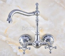 New Chrome Brass Wall Mount Bar Kitchen Bathroom Swivel Spout Faucet Tap snf582