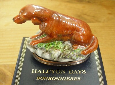 Boxed Halcyon Days Irish/Red Setter Bonbonniere - 3 1/4'' (8,5 cm)
