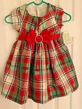 BONNIE JEAN PARTY HOLIDAY DRESS SHIMMERY PLAID CAP SLEEVES SIZE 4 NWT MSRP 60