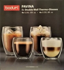 Bodum Pavina 8 Piece Double Walled Glass Set (4 x 250ml & 4 x 350ml)