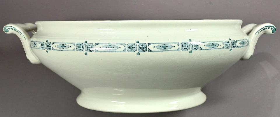 Villeroy & Boch Wallerfangen Suppenterrine, oval, Dekor 1142, ca. 1900, antik - Bild 3 von 4