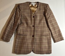 Rena Rowan Saville Women  s Size 12 Houndstooth Blazer 100 Wool USA Made
