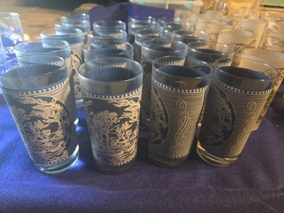 Lot Of 10  Vintage Royal Glass 12 oz Tumbler-The Old Grist Mill(Currier & Ives)