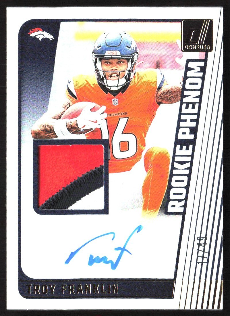 Troy Franklin Panini Donruss Rookie Phenom Jersey Autographs #RJATFR Prime