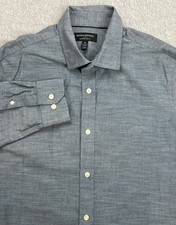 Banana Republic Shirt Men Medium Gray 100 Cotton Long Sleeve Button Up