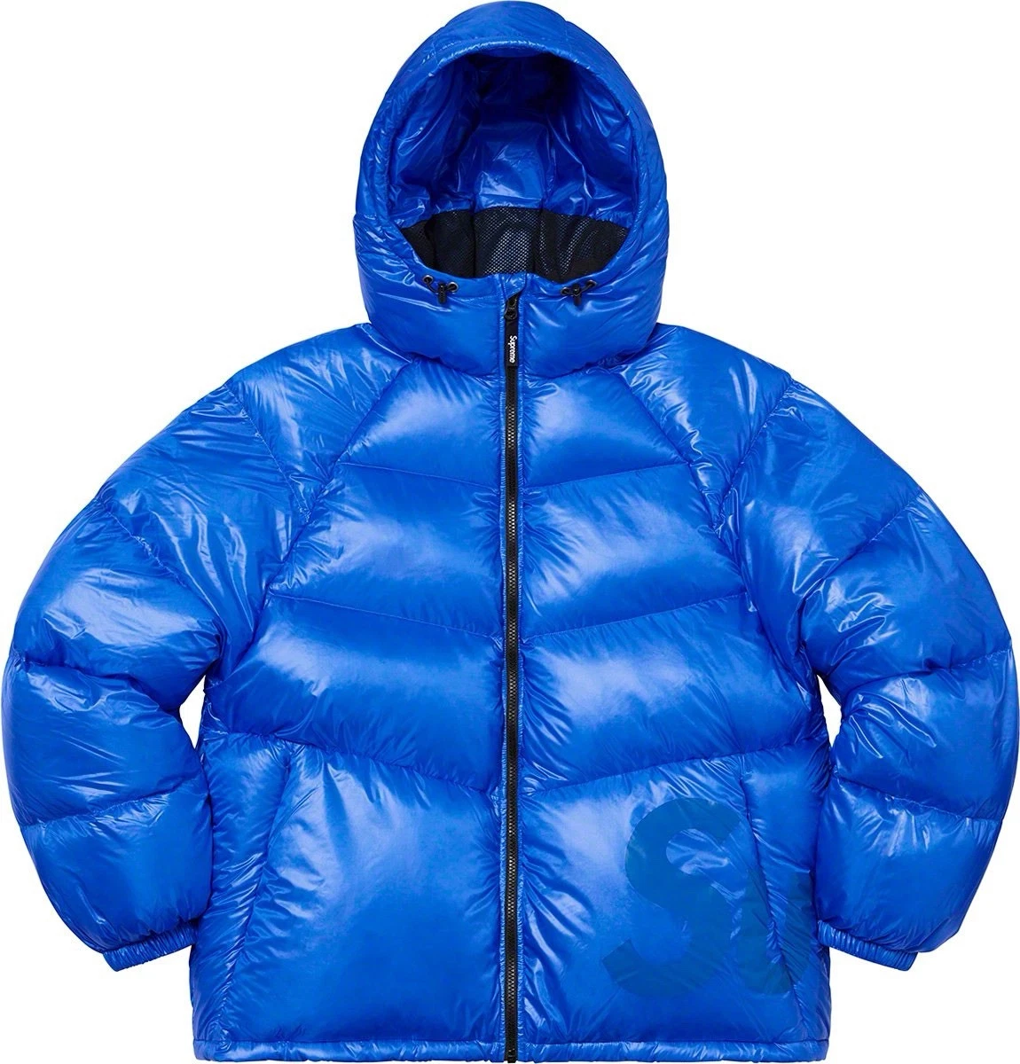 FW20 Supreme Hooded Down Jacket ‘Fluorescent Blue’ - Large