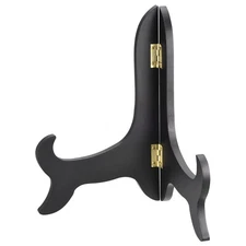 2pcs 8" Easel Plate Holder Wooden Folding Display Stand Black for Picture Frame