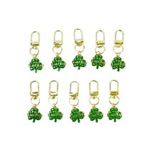 4 Leaf Clover Lucky Keychain Charm 20Pcs Shamrock Pendant DIY Jewelry