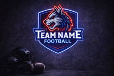 Custom Football Logo Neon Wall Sign  Personalized Football Team Light Decor
