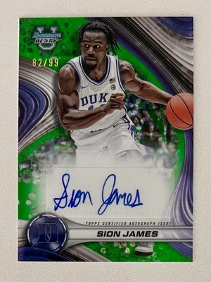 2024/25 Bowman U Best Basketball SION JAMES #B24-BJ Green Refractor /99 DUKE/CHA